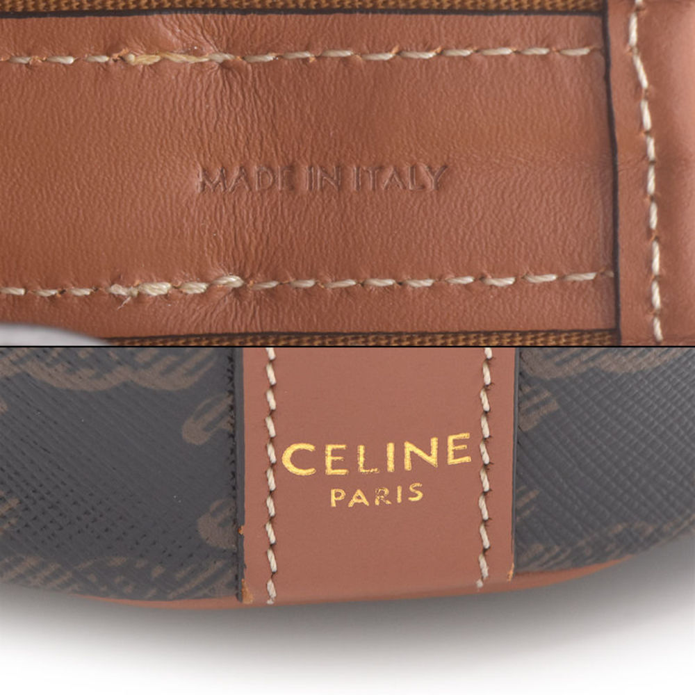 Celine Drawstring Small Bag Triomphe Canvas Calfs… - image 6